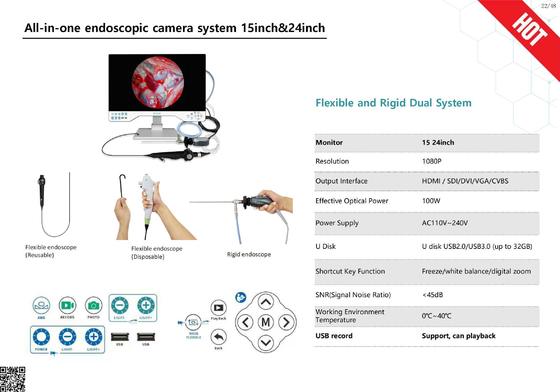 Caméra d'endoscopie médicale TUYOU TU-24LSDC de 24 pouces 1080P avec capteur SONY CMOS Source lumineuse LED et gel/zoom numérique/équilibre du blanc
